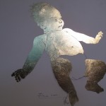 "Fiona 04" 23 Karat Gold on white panel