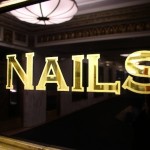 Gilded Glass Sign in Commercial Madison Ave Lobby, NYC