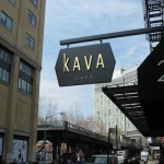 Metal Blade Sign with metal letters & installation for KAVA cafe, meatpacking district, NY