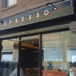 cut out metal letters for KAVA cafe, meatpacking district, NY