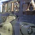 gilded signage for "the little apple" store in Philladelphia, 2010