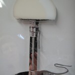 mirror and matt glass gilding in palladium and 12 Karat White Gold leaf & off white painted glass