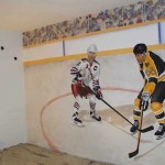 children mural icehockey